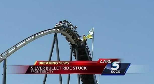 8 people stranded after roller coaster gets stuck in Oklahoma City