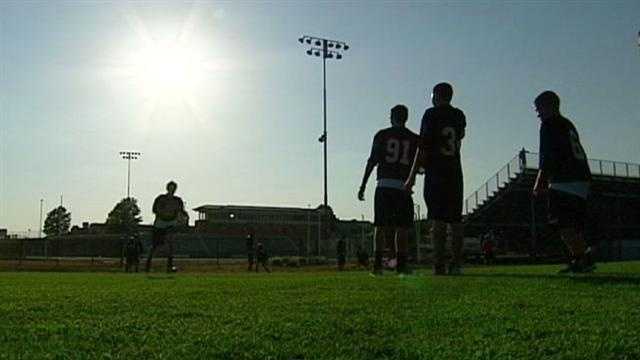 Some football practices started Monday, despite triple-digit temperatures, but coaches are taking steps to keep players safe in the heat. KMBC 9's David Hall reports.