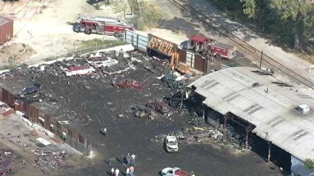 Extra fire crews called to battle KCK salvage yard fire