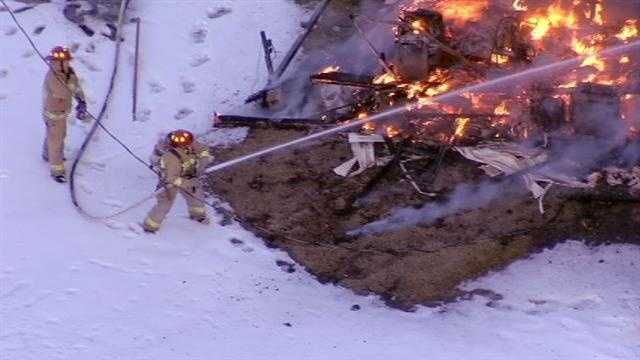 Images: Fire tears through rural home