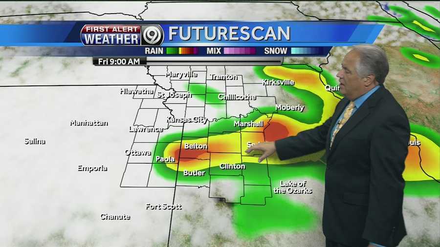 KMBC's Joel Nichols tells us how long the rain is expected to stick around, and whether we could see some storms later today.