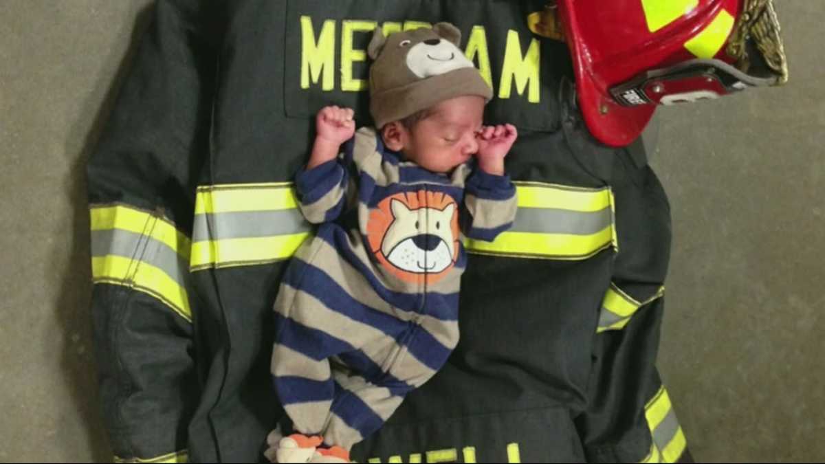 Family reunites with firefighters who helped deliver baby