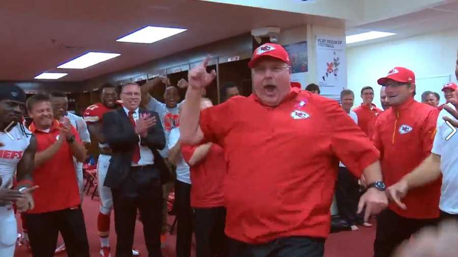 Coach Reid Making NFL History!  Kansas City Chiefs Locker Room