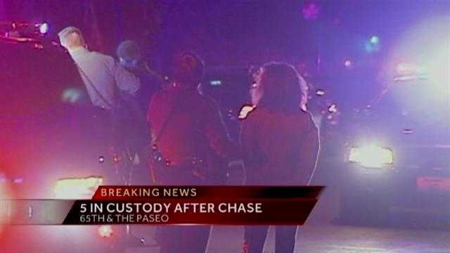 5 in custody after police chase in Kansas City, Mo.