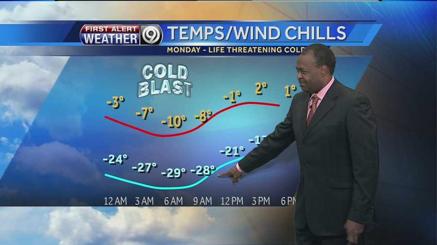 KMBC 9 chief meteorologist Bryan Busby says dangerous and life-threatening cold weather will arrive in the Kansas City area late Sunday night and early Monday morning.