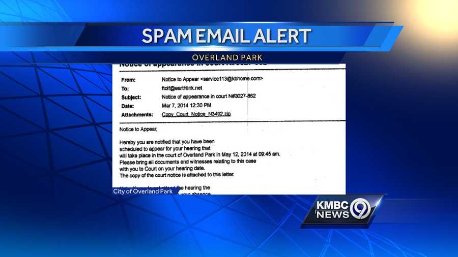 Overland Park warns public about spam email