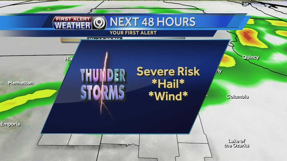 Severe storms possible today, damaging hail biggest risk