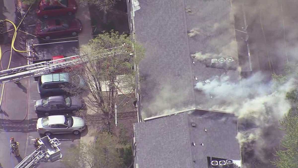 Images: Apartment building on fire in Overland Park near I-435