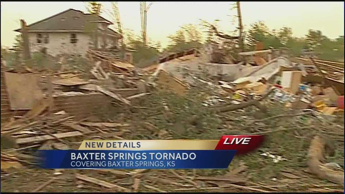 Images of tornado damage from Baxter Springs, Kansas