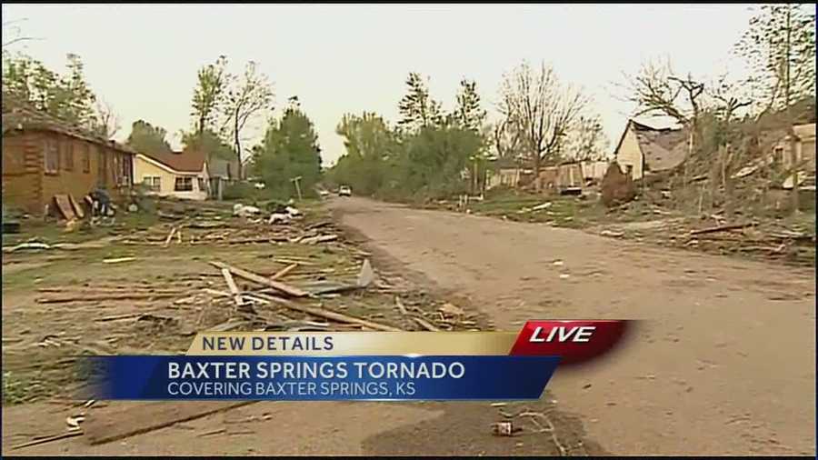 Images from Baxter Springs, Kan., where several people were injured and several homes were destroyed by a tornado on Sunday afternoon.