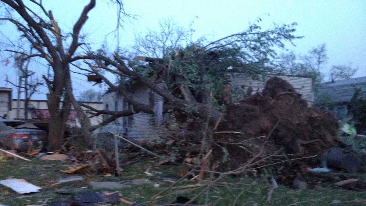 Images of tornado damage from Baxter Springs, Kansas