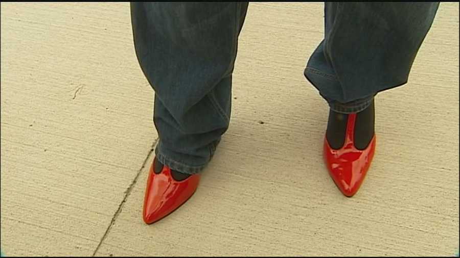 Some Kansas City area men put on high heels Thursday to bring attention to the serious topic of sexual violence against women.