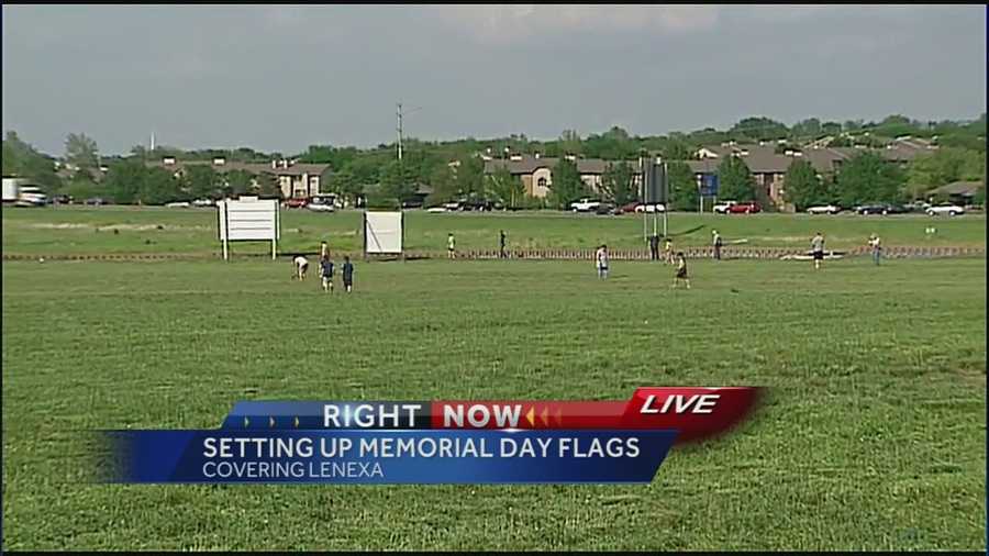 Boy Scouts and Gold Star Mothers are beginning work on a field that will have 1,400 flags -- a way to say thanks to veterans for their service and sacrifices on Memorial Day.