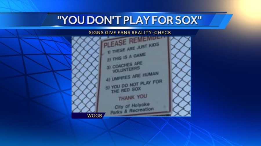  A Boston-area city reminds youth sports spectators that they're not in the pros.  