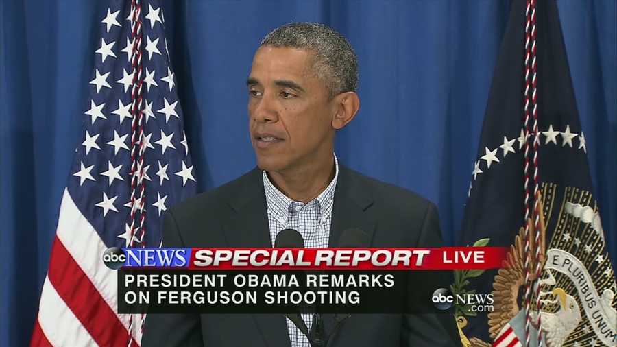 President Barack Obama spoke Thursday about the unrest in Ferguson, Missouri, following the fatal shooting of a teenager by police.