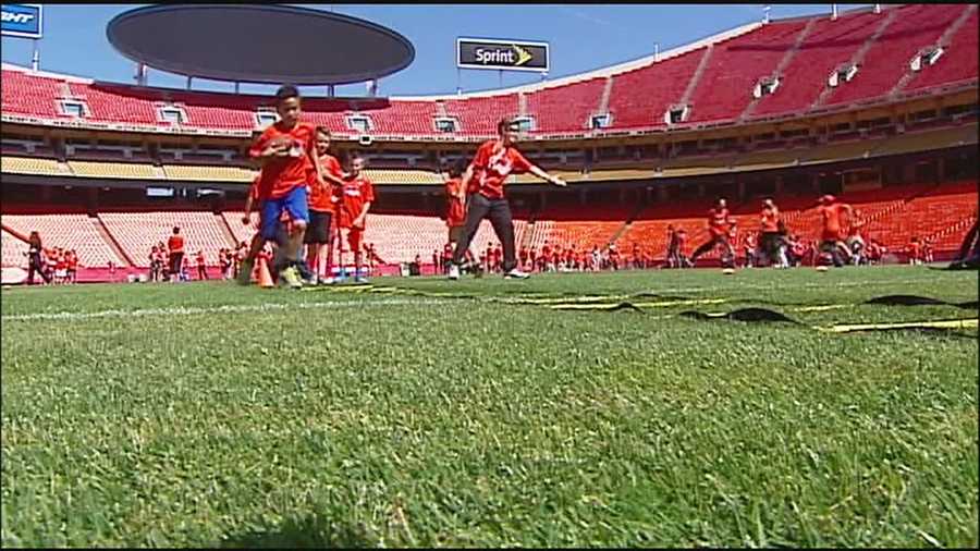 Students who spent much of the school year studying up on what they eat and how much they exercise were rewarded with a trip to Arrowhead Stadium on Tuesday.