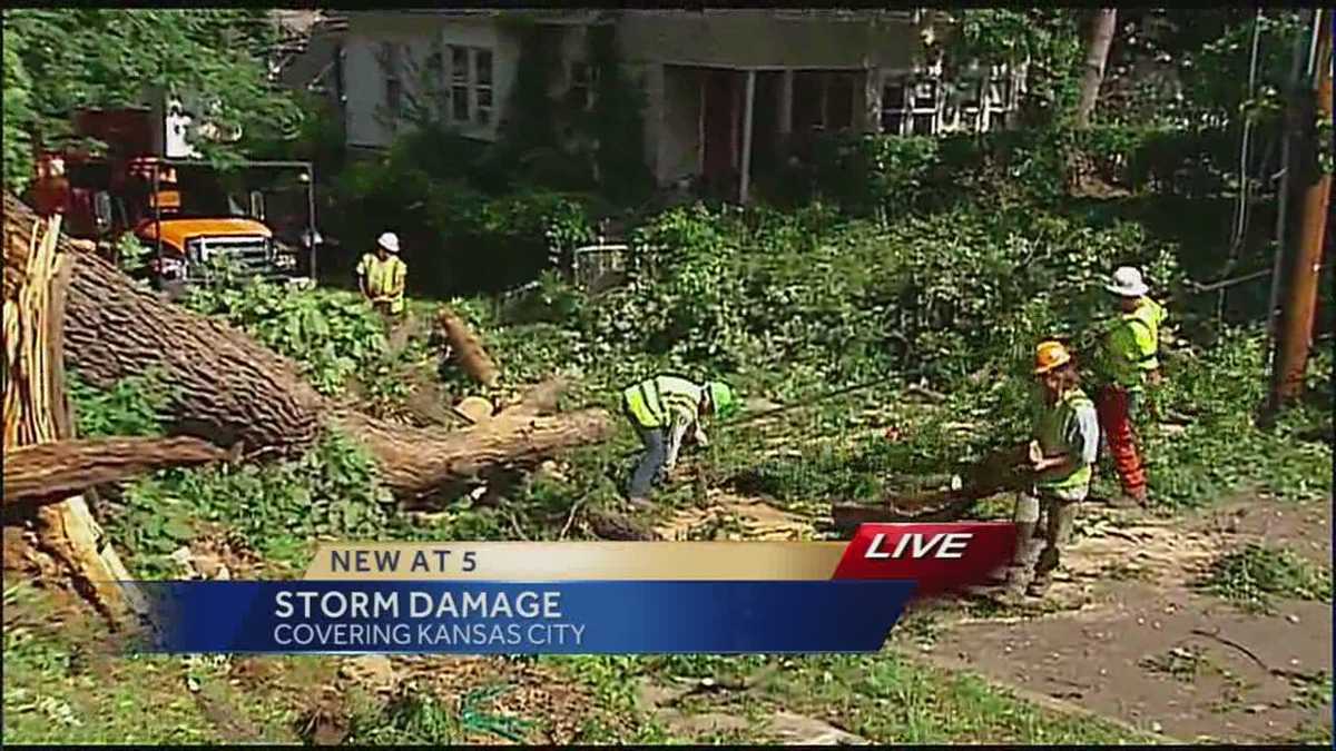 Recovery from overnight storms continues in Kansas City