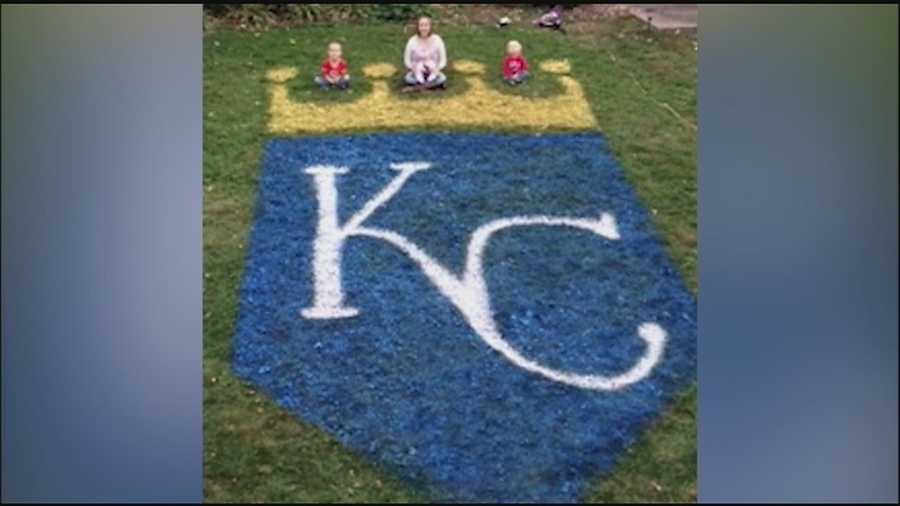 While the Kansas City Royals have painted World Series logos on the field at Kauffman Stadium, a Blue Springs family said they didn’t want to be outdone.