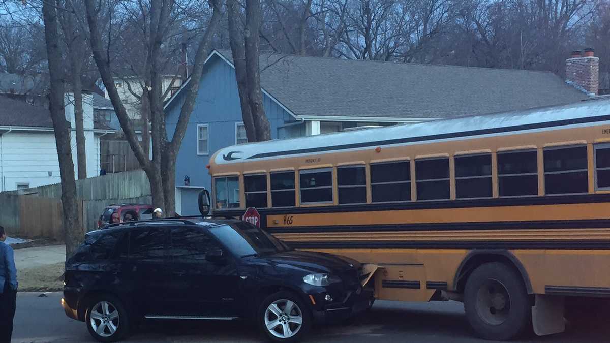 Woman, two children taken to hospital after school bus accident