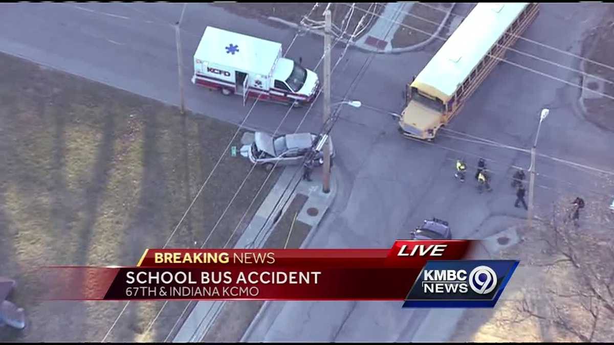 2 injured in crash involving school bus and car