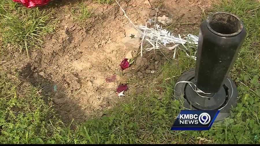 A mother who buried her son in a Kansas City-area cemetery nearly a decade ago says she recently visited the site and found that his headstone had been stolen.