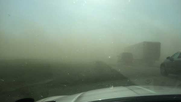 Dust storm caused 7-vehicle crash on I-70 in Kansas