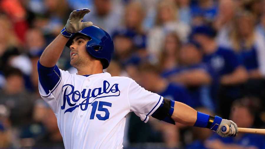 Kansas City Royals' Whit Merrifield during a baseball game against the Boston Red Sox at Kauffman Stadium in Kansas City, Mo., Wednesday, May 18, 2016. It was Merrifield's major league debut. (AP Photo/Orlin Wagner)