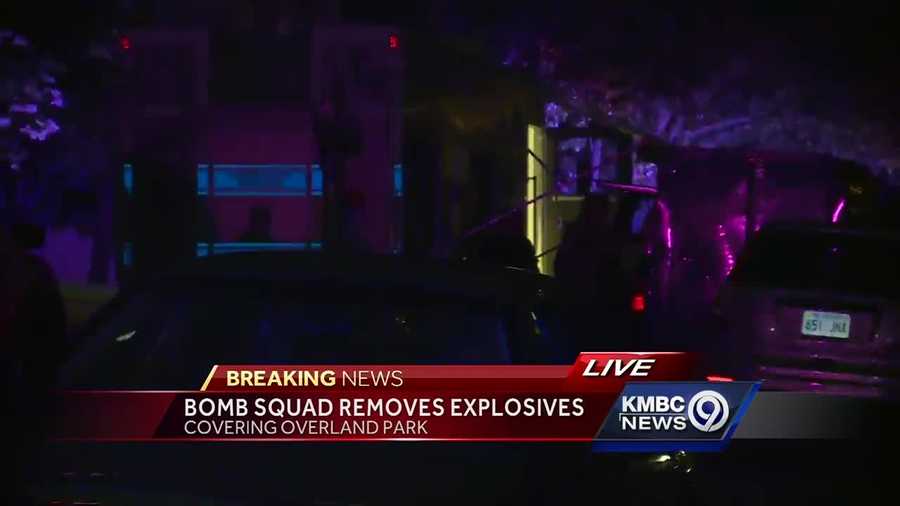 Police said a bomb squad found explosives inside an Overland Park home Thursday evening.