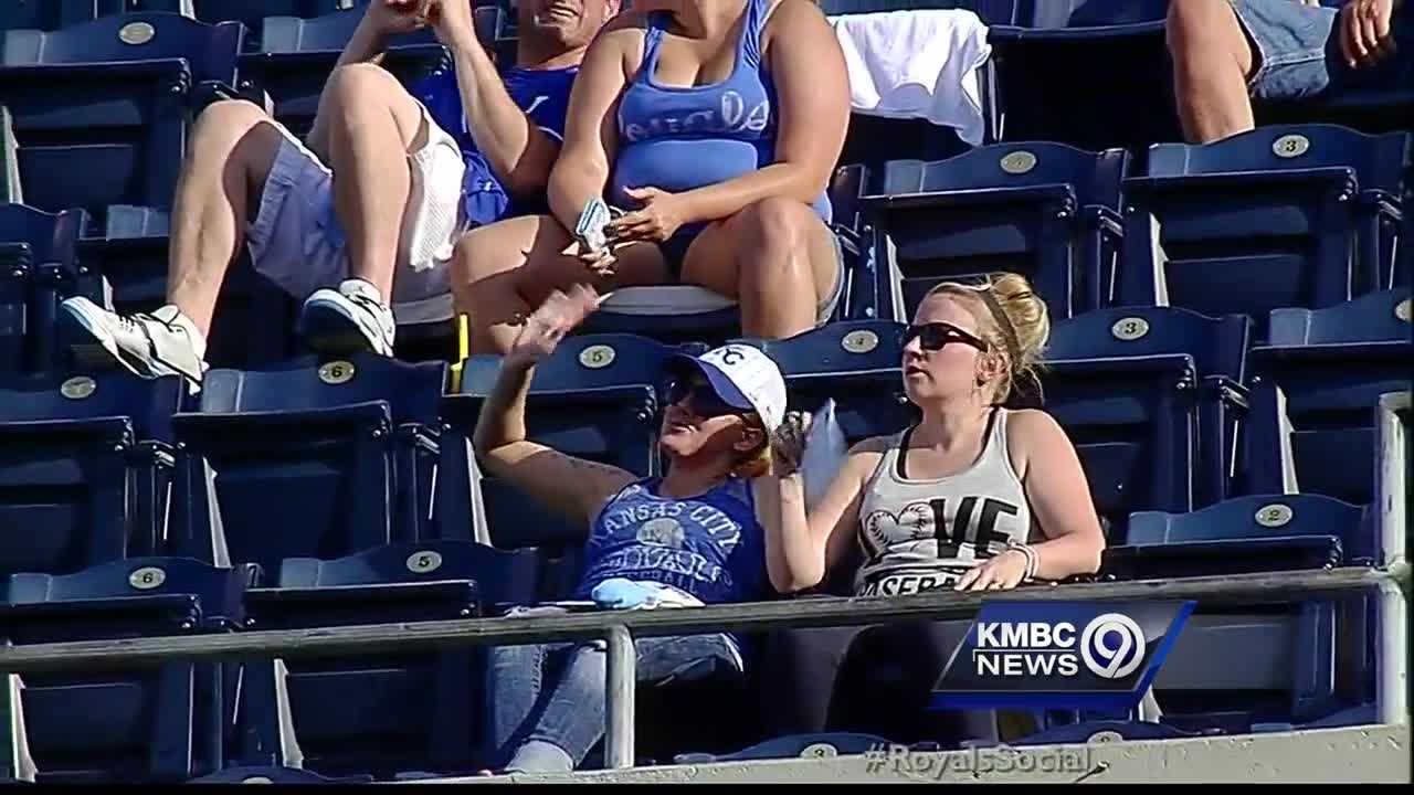 hot baseball fans in the stands