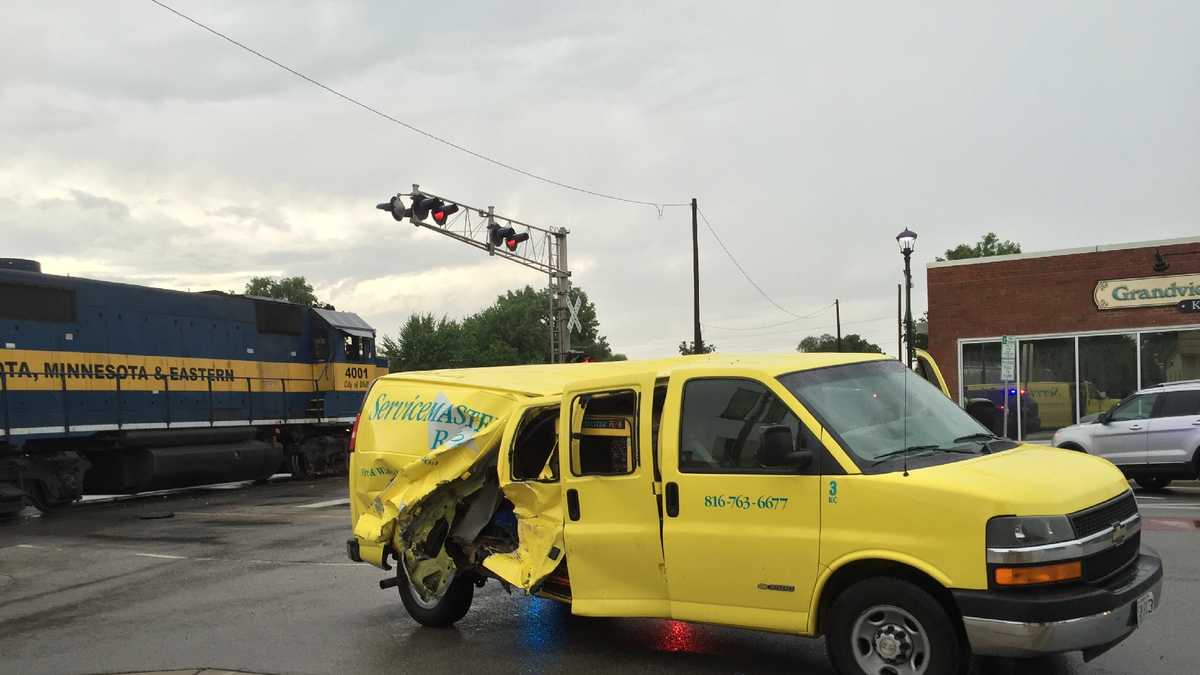 Van hit by train in Grandview