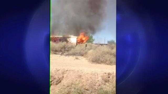 A trailer some south valley residents thought was a meth lab goes up in flames and it was caught on camera.