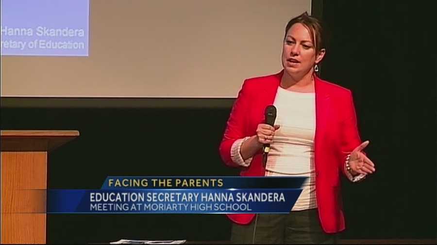 For the first time tonight, education secretary designate Hanna Skandera faced question from the public about the controversial student testing reforms.