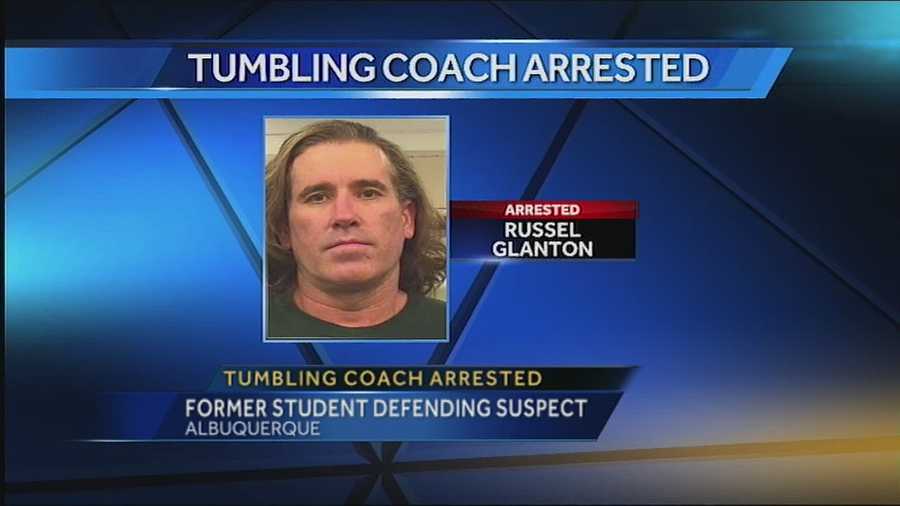 A former student is coming to the defense of a gymnastics coach, arrested and suspected of sexually touching a nine year old girl.