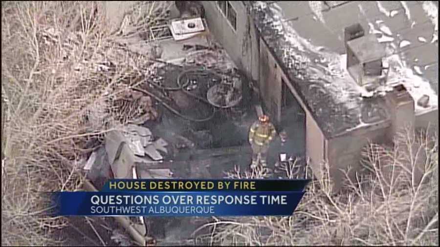 A woman blames a slow response from firefighters for the destruction of her home.
