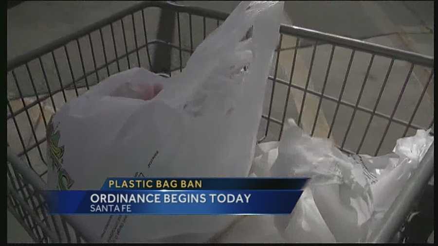 The ban on plastic bags went into effect in Santa Fe Thursday.