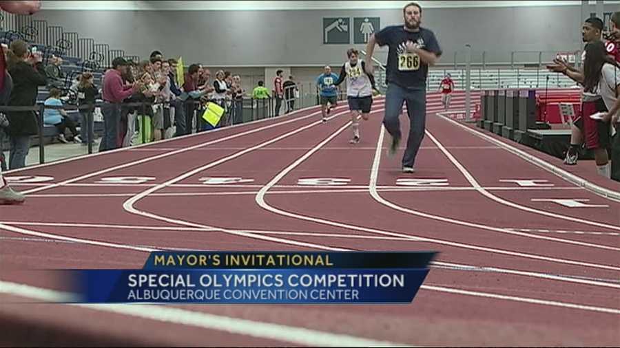 Athletes compete in 10 different track and field events at Convention Center