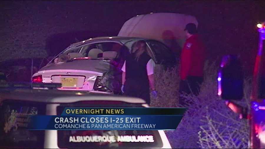 Overnight crash on comanche exit of I-25