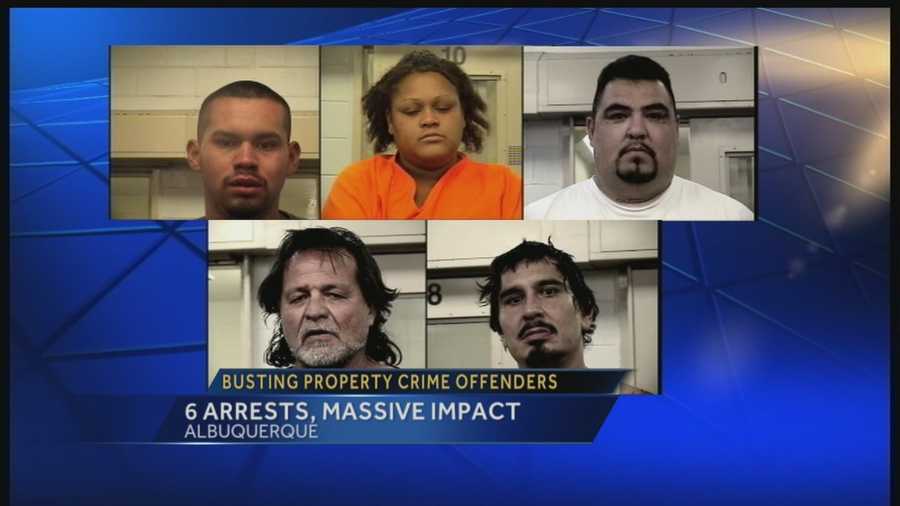 The Albuquerque Police Department said it just put a big dent in property crime by busting six repeat offenders this week.