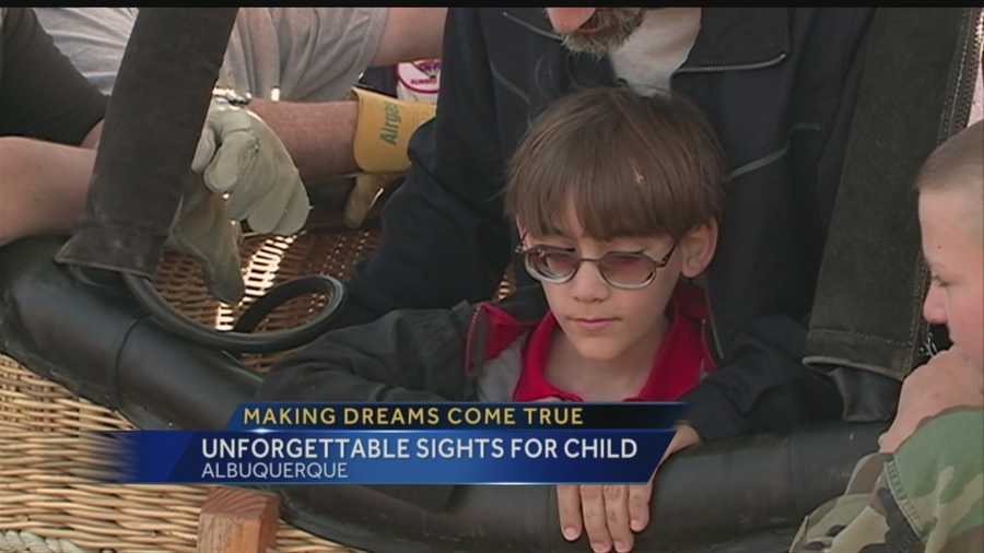 A hot air balloon ride in Albuquerque was a dream come true for this courageous nine-year-old going blind.