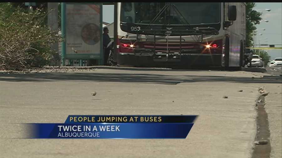 Officials said it was extremely rare, but two people jumped in front of city buses in the span of two days this past week.