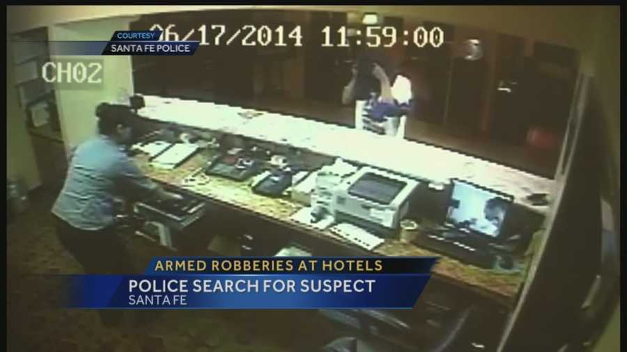 Hotel guests in Santa Fe witnessed several armed robberies in hotel lobbies across the city this week.