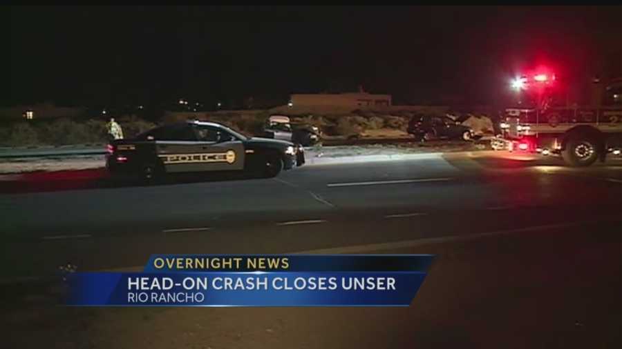 A head on crash in Rio Rancho sent two to the hospital, one was airlifted.