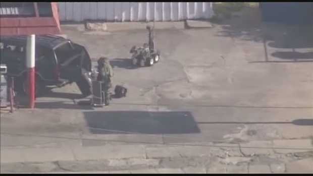 A file image of a bomb squad robot