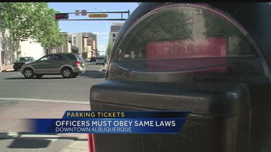 A Bernalillo County sheriff's deputy car, sitting in a no-parking zone downtown, was recently ticketed.