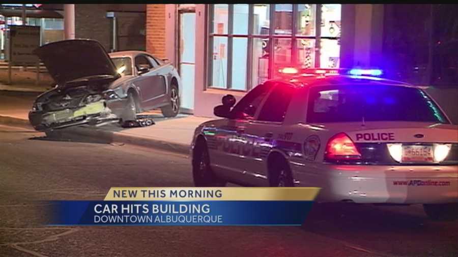 A driver crashed into a building at Central Avenue and Adams Street late Sunday night.