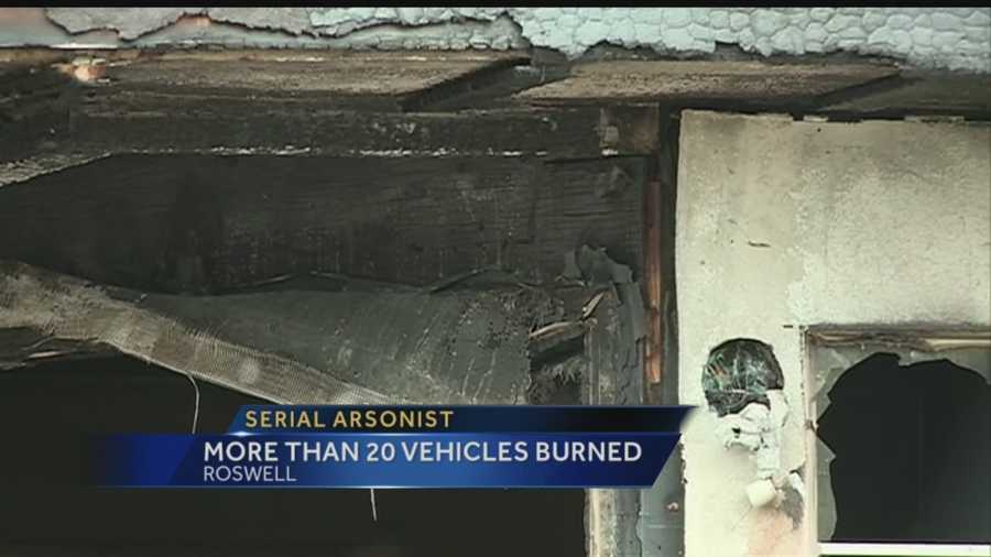 A serial arsonist is on the loose in Roswell, torching more than 20 cars, trucks, and SUVs since November.