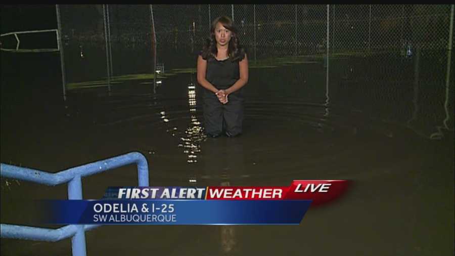 Megan Cruz high water pants today are still not high enough to stay dry from flooded areas of Albuquerque.