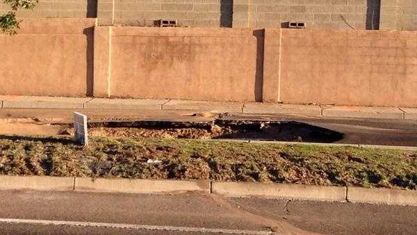 Photos: Huge sinkhole opens up in northwest ABQ
