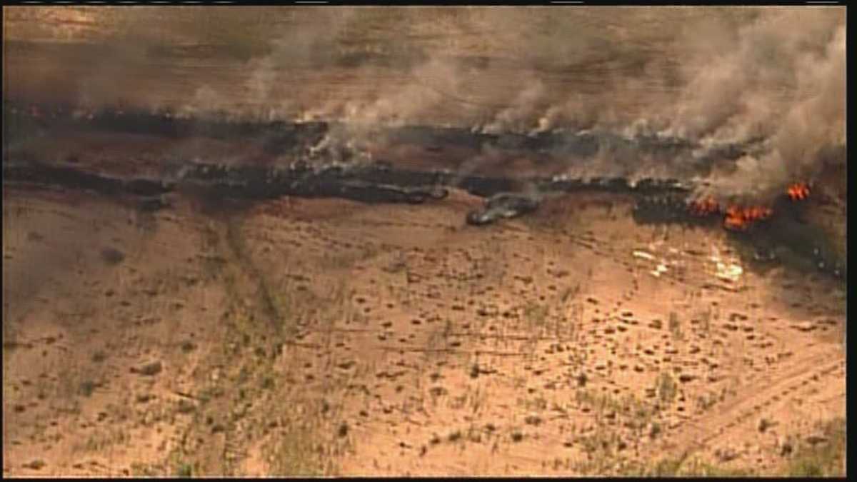 PHOTOS Tire fire burns west of ABQ