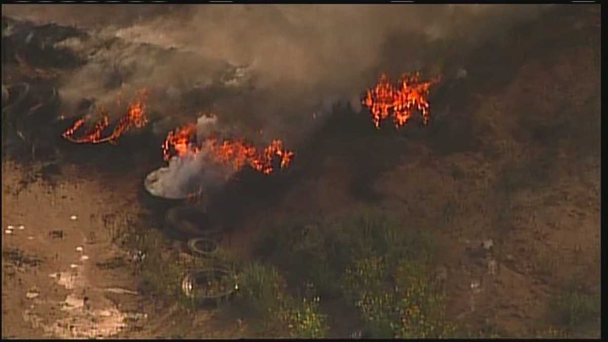 PHOTOS: Tire fire burns west of ABQ